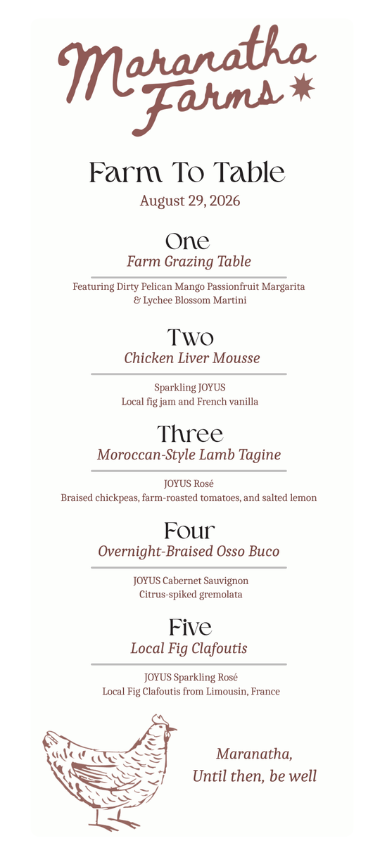 Maranatha Farm Dinner | October 30