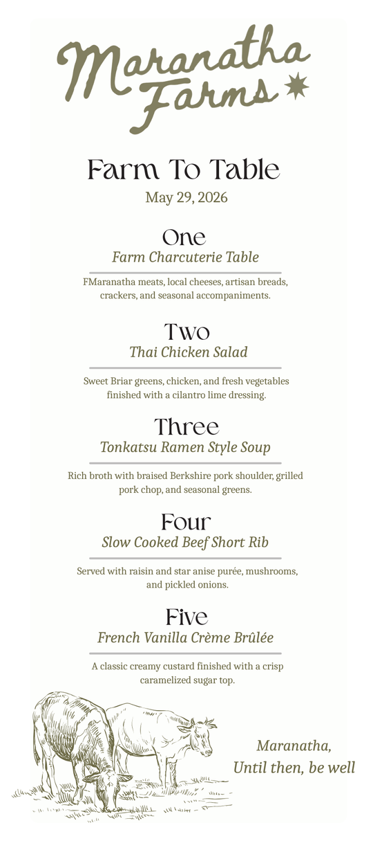 Maranatha Farm Dinner | October 30